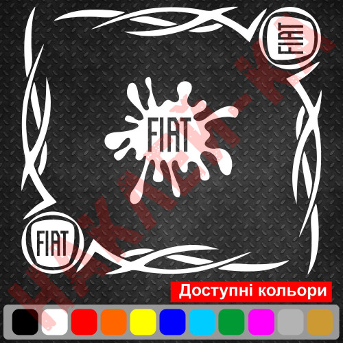 Набір наклейок на автомобіль - Куточки на бічні стекла Fiat v6
