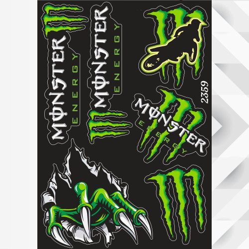Набор виниловых наклеек, Стикерпак Monster Energy, A4