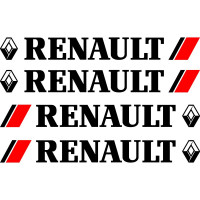Набір вінілових наклейок на ручки авто - Renault v2 (4 шт.)