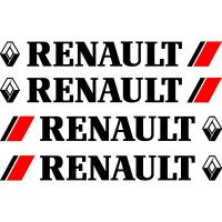 Набір вінілових наклейок на ручки авто - Renault v2 (4 шт.)