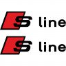 Набор наклеек на зеркала авто - S Line Audi (2шт) Набор наклеек на зеркала авто - S Line Audi (2шт)