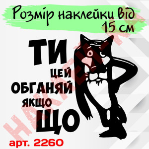 Вінілова наклейка на автомобіль - Ти це обганяй якщо що