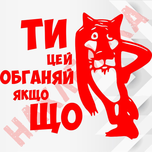 Вінілова наклейка на автомобіль - Ти це обганяй якщо що