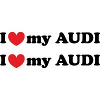 Набір вінілових наклейок на автомобіль - I Love My Audi (2шт)