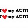 Набір вінілових наклейок на автомобіль - I Love My Audi (2шт) Набір вінілових наклейок на автомобіль - I Love My Audi (2шт)