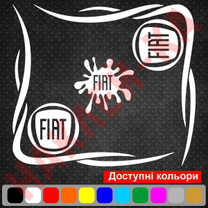 Набір наклейок на автомобіль - Куточки на бічні стекла Fiat v8