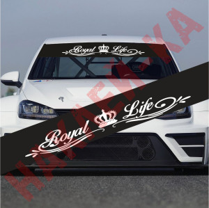 Сонцезахисна наклейка на лобове скло автомобіля - Royal Life, 135*20 см