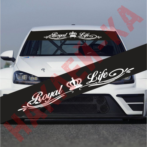 Сонцезахисна наклейка на лобове скло автомобіля - Royal Life, 135*20 см