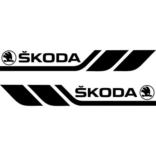 Набор виниловых наклеек на борт автомобиля - Skoda (2 шт)
