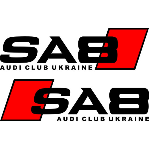 Набір вінілових наклейок на автомобіль - SA8 Audi Club Ukraine (2шт.)