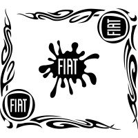 Набір наклейок на автомобіль - Куточки на бічні стекла Fiat v9