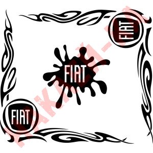 Набір наклейок на автомобіль - Куточки на бічні стекла Fiat v9