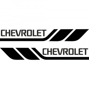 Набір вінілових наклейок на борт автомобіля - Chevrolet (2 шт)