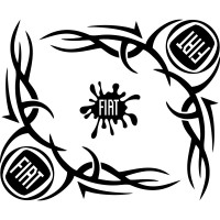 Набор наклеек на автомобиль - Уголки на боковые стекла Fiat v10