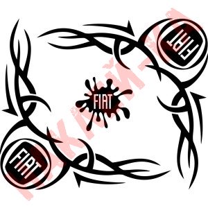 Набір наклейок на автомобіль - Куточки на бічні стекла Fiat v10
