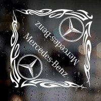 Набір наклейок на автомобіль - Куточки на бічні стекла Mercedes-Benz v7