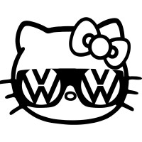 Вінілова наклейка на автомобіль - Volkswagen Hello Kitty