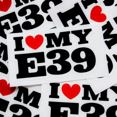 Вінілова наклейка наклейка на автомобіль - I love my BMW E39 Вінілова наклейка наклейка на автомобіль - I love my BMW E39