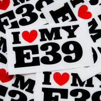 Виниловая наклейка стикер на автомобиль - I love my BMW E39