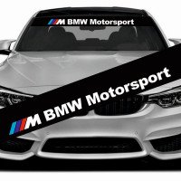 Сонцезахисна наклейка на лобове скло автомобіля - BMW Motorsport, 135*20 см