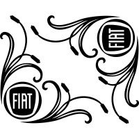 Набір наклейок на автомобіль - Куточки на бічні стекла Fiat v11