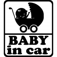 Виниловая наклейка на автомобиль - Baby in Car v5