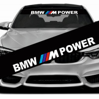 Солнцезащитная наклейка на лобовое стекло автомобиля - BMW M Power, 135*20 см