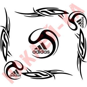 Набір наклейок на автомобіль - Куточки на бічні стекла Adidas