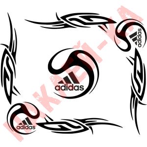 Набір наклейок на автомобіль - Куточки на бічні стекла Adidas