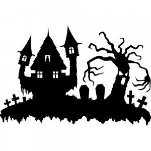 Виниловая наклейка - Замок Halloween