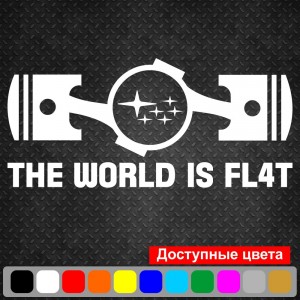 Вінілова наклейка на автомобіль - Subaru The World is Flat (Плоский світ) v2