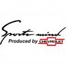 Вінілова наклейка на автомобіль - Sports mind produced by Chevrolet Вінілова наклейка на автомобіль - Sports mind produced by Chevrolet