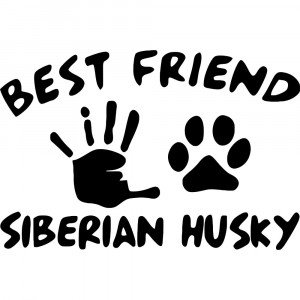 Вінілова наклейка на автомобіль - Best Friend Siberian Husky