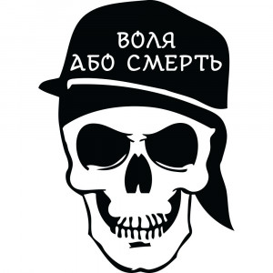 Вінілова наклейка на автомобіль - Воля або смерть (Череп)