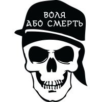 Виниловая наклейка на автомобиль - Воля або смерть (Череп)