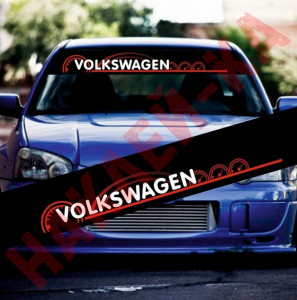 Солнцезащитная наклейка на лобовое стекло автомобиля - VOLKSWAGEN, 135*20 см