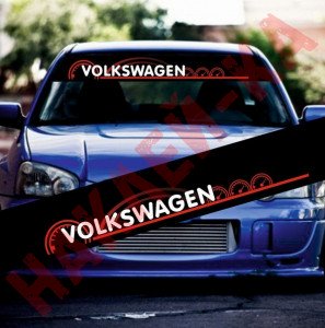 Сонцезахисна наклейка на лобове скло автомобіля - VOLKSWAGEN, 135*20 см