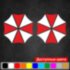 Набір вінілових наклейок на автомобіль - Логотип Umbrella Corporation (2шт) Набір вінілових наклейок на автомобіль - Логотип Umbrella Corporation (2шт)
