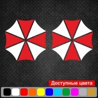 Набор виниловых наклеек на автомобиль - Логотип Umbrella Corporation (2шт)