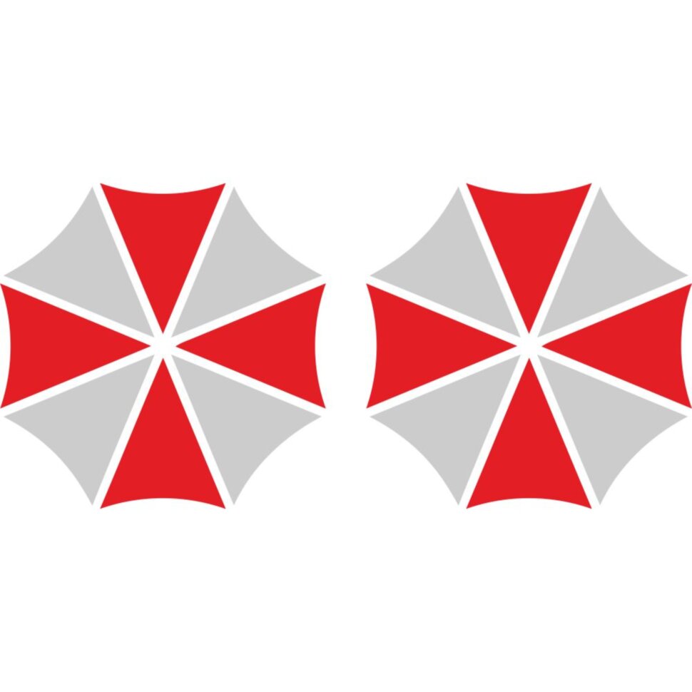 Набір вінілових наклейок на автомобіль - Логотип Umbrella Corporation (2шт)