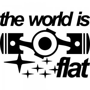 Вінілова наклейка на автомобіль - Subaru The World is Flat (Плоский світ) v3