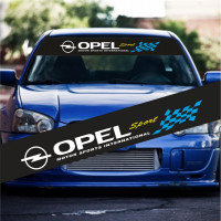 Сонцезахисна наклейка на лобове скло автомобіля - Opel Sport, 135*20 см