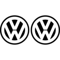 Набір вінілових наклейок на автомобіль - Логотип Volkswagen (2шт)