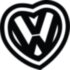 Виниловая наклейка на автомобиль - Сердце Volkswagen