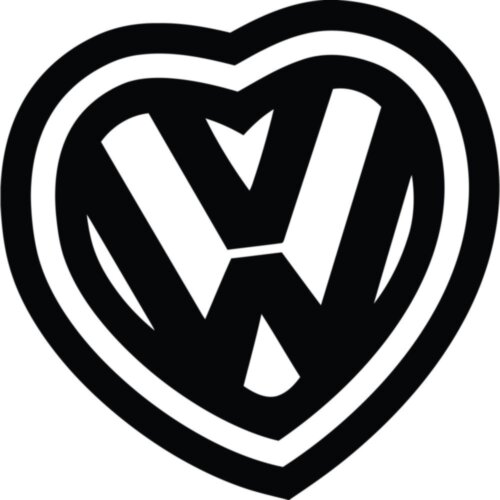 Виниловая наклейка на автомобиль - Сердце Volkswagen