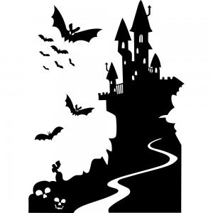 Вінілова наклейка - Замок Halloween v4