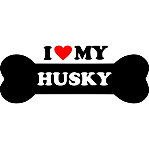 Вінілова наклейка на автомобіль - I Love My Husky