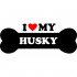 Вінілова наклейка на автомобіль - I Love My Husky Вінілова наклейка на автомобіль - I Love My Husky