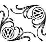 Набор наклеек на автомобиль - Уголки на боковые стекла Volkswagen v6 Набор наклеек на автомобиль - Уголки на боковые стекла Volkswagen v6