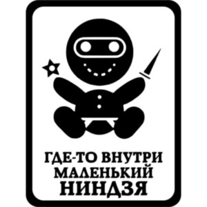 Виниловая наклейка на автомобиль - Где-то Внутри Маленький Ниндзя